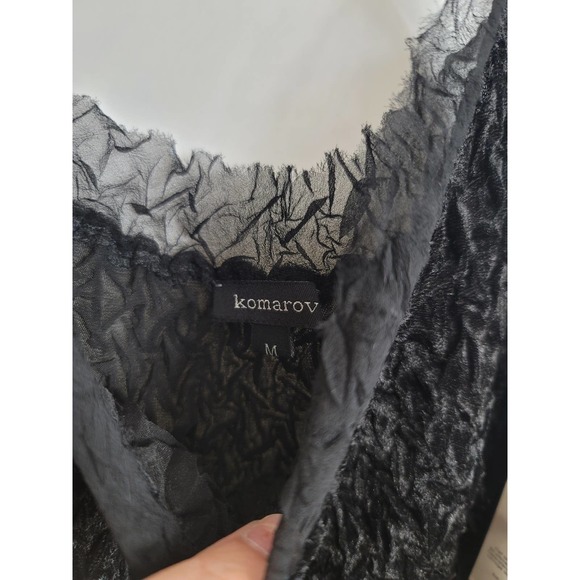 NWT Komarov Thin Black Sheer Lightweight Top Size Medium - Picture 5 of 6